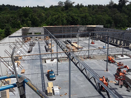 Worksite image featuring steel beams